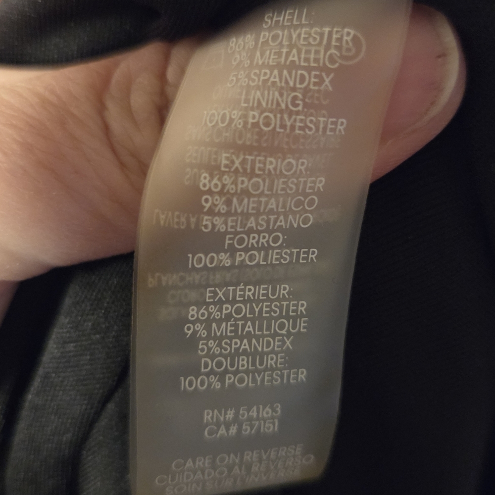 Karl Lagerfeld Metallic Ponte Stretch Silver Faux Wrap Party Dress Women's 10 - Picture 7 of 12